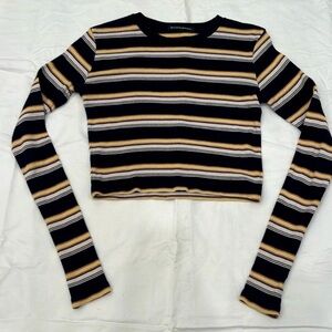 Brandy Melville long sleeves navy blue with stripes